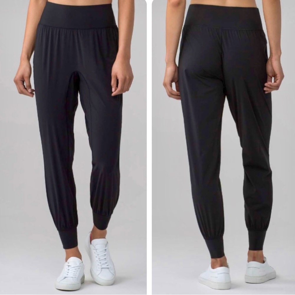 Lululemon Sun Setter Jogger Pants Women’s Size 6 Lightweight Pockets Black 28”
